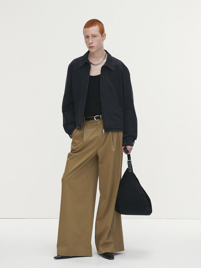 Tonywack - Garment-Dyed Cotton Distressed Mechanic Jacket (Faded Black) product image 1 | TRAB K-Fashion Australia