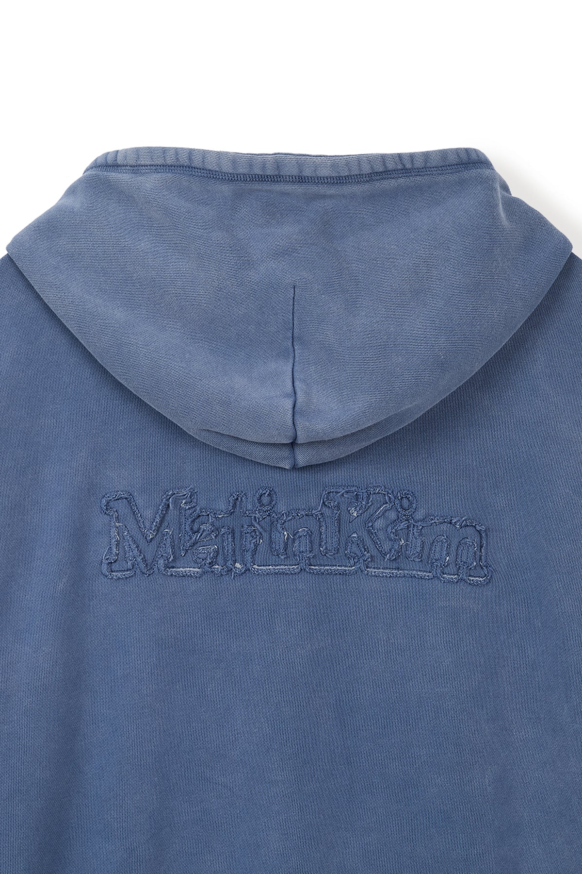 Matin Kim - Back Logo Washed Hoody Zip Up (Blue) product image 4 | TRAB K-Fashion Australia