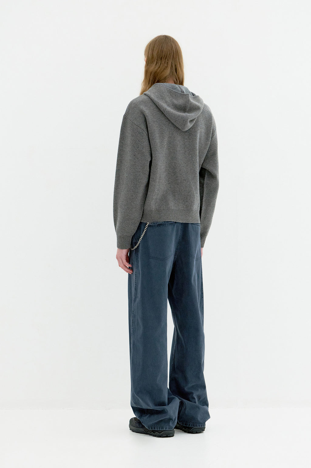 Coor - Double Face Wool And Blend Hoodie Zip-Up (Melange Charcoal) product image 4 | TRAB K-Fashion Australia