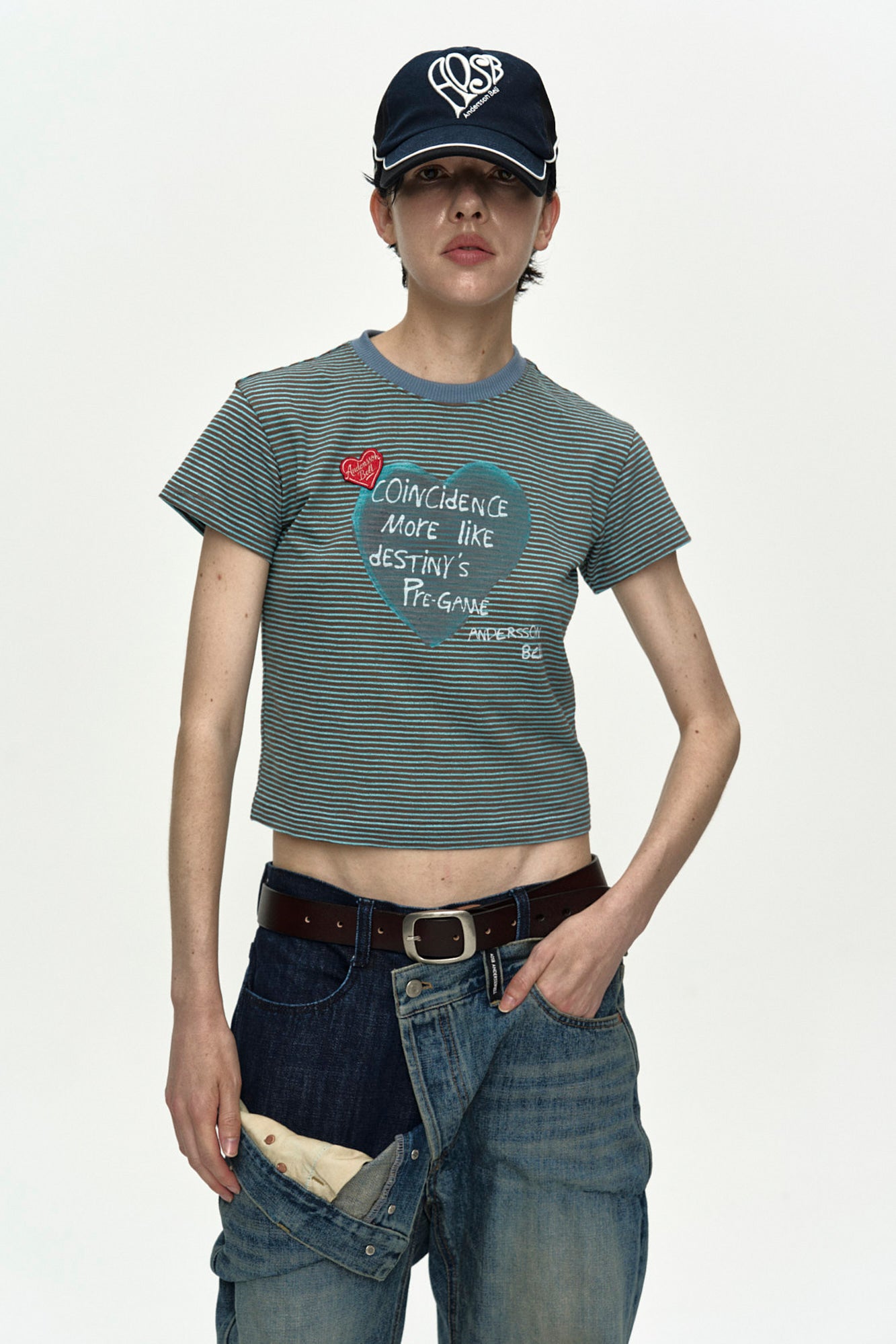 Andersson Bell - (essential) Unisex Heart Logo Embroidery Layered Cap (Essential) product image 3 | TRAB K-Fashion Australia