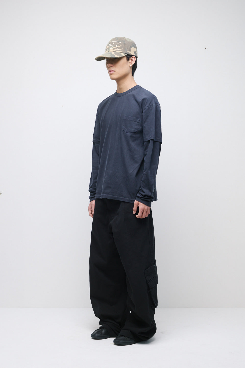 Hatchingroom - Split Tee Over Dyed Blue (Charcoal) product image 7 | TRAB K-Fashion Australia