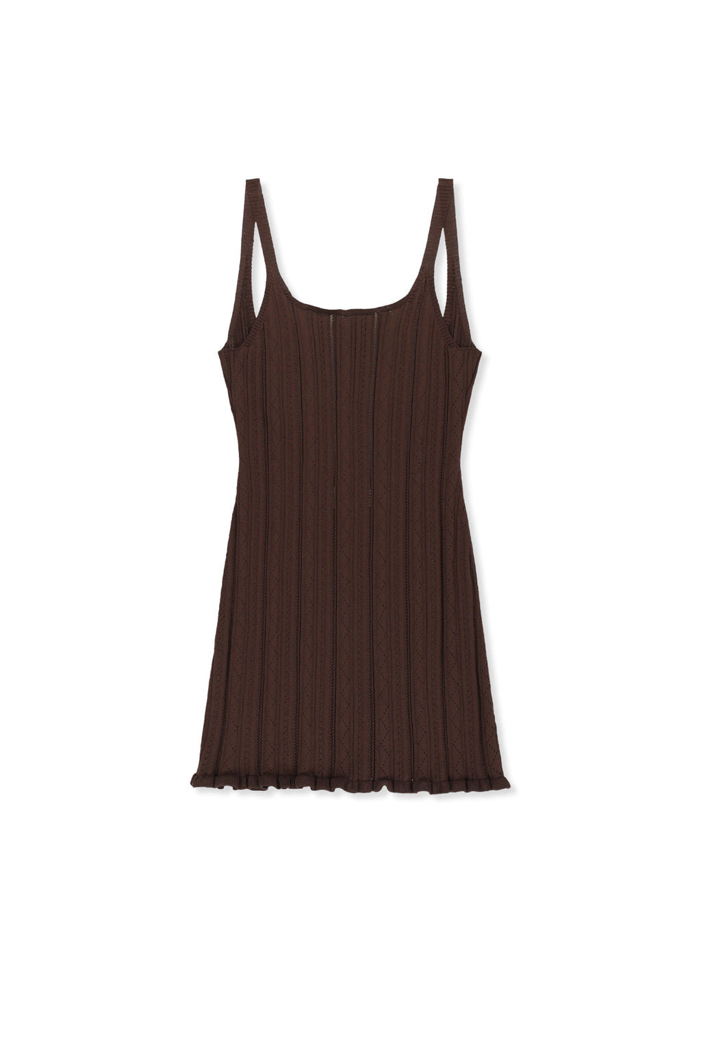Matin Kim - Open Back Ribbed Knit Dress (Brown) product image 1 | TRAB K-Fashion Australia
