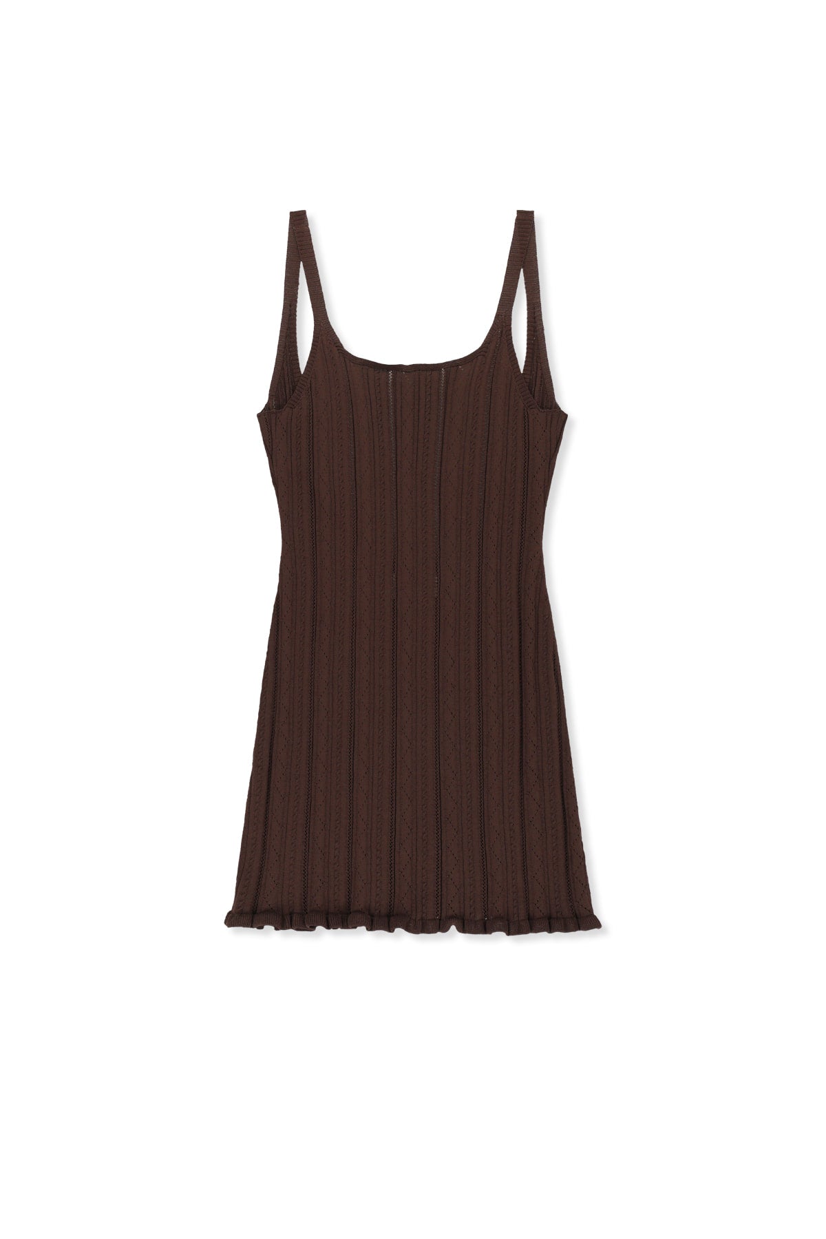 Matin Kim - Open Back Ribbed Knit Dress (Brown) product image 1 | TRAB K-Fashion Australia