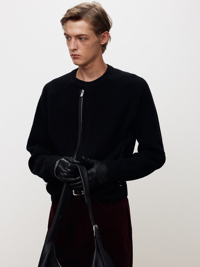 Tonywack - Merino Wool Knitted Zip-Up Jumper (Black) product image 8 | TRAB K-Fashion Australia