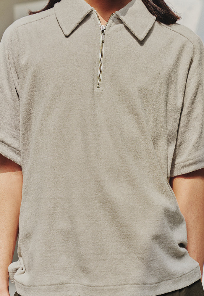 Art if acts - Terry Half Zip-up Shirt (Light Grey) product image 5 | TRAB K-Fashion Australia