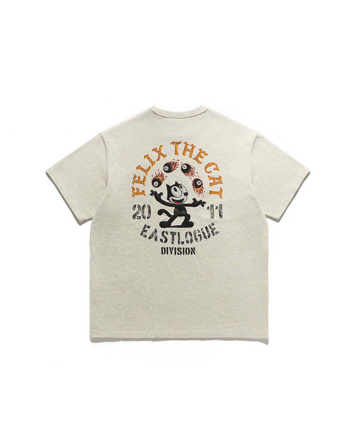 Eastlogue - Felix 8-ball Juggle Embroidered T-shirts (Oatmeal) product image 1 | TRAB K-Fashion Australia