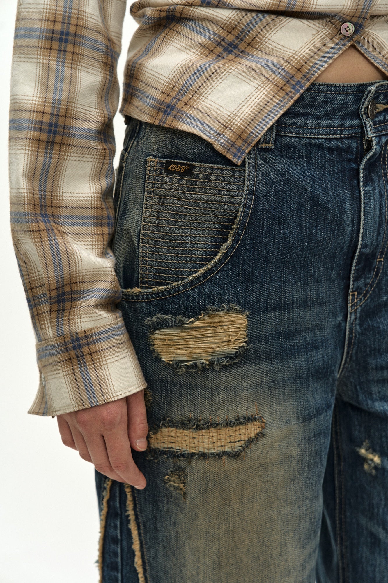 Andersson Bell - Layered Wide Jeans (blue) (Blue) product image 7 | TRAB K-Fashion Australia