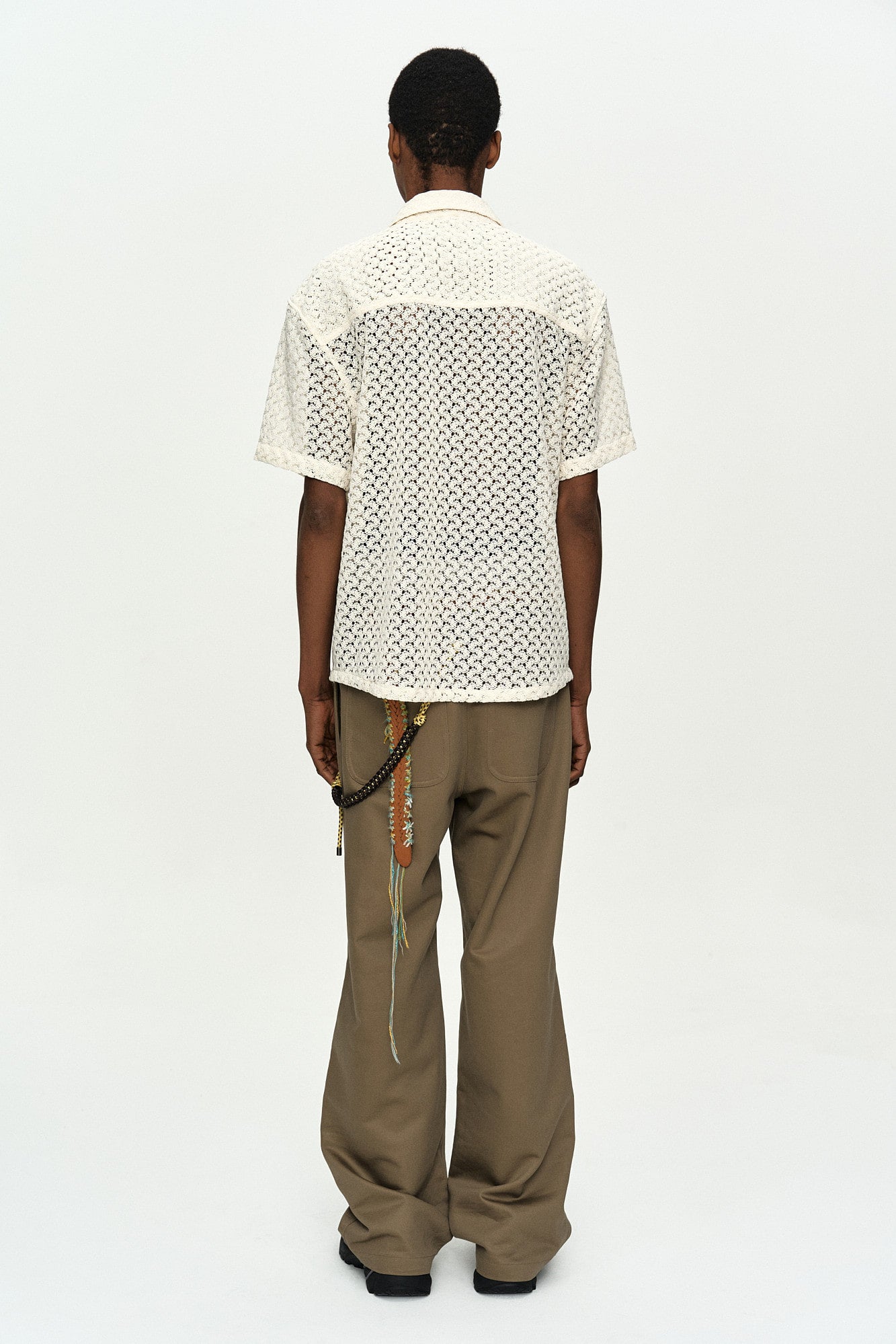 Andersson Bell - Tres Sheer Knitted Shirt (Ecru) product image 3 | TRAB K-Fashion Australia