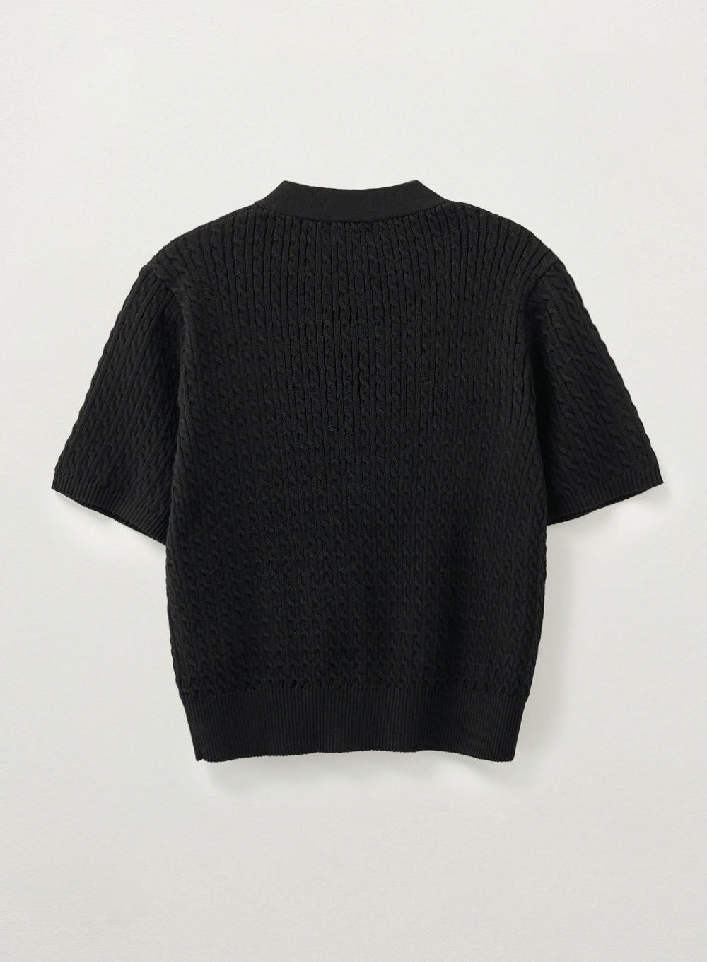Satur - (W) Cable Knit Half Cardigan (Black) product image 2 | TRAB K-Fashion Australia