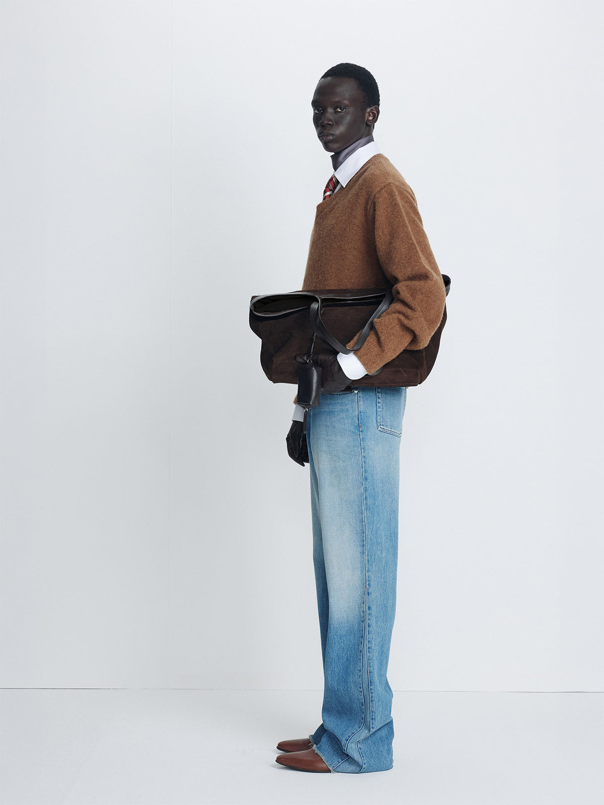 Tonywack - Brushed Shaggy Dog V-Neck Knit (Camel) product image 3 | TRAB K-Fashion Australia