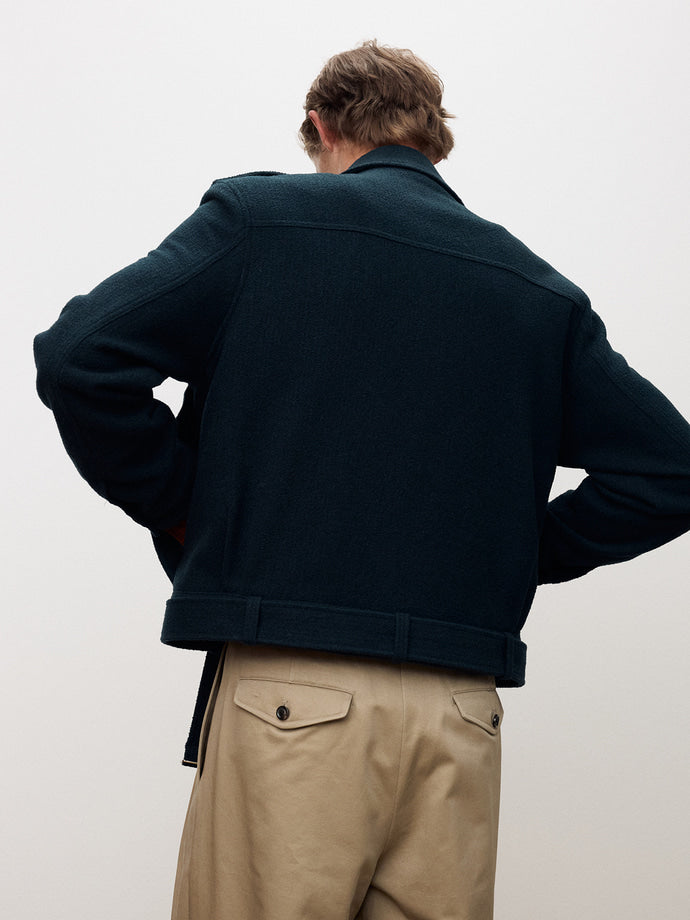 Tonywack - Wool Bouclé Officer Jacket (Navy Teal) product image 8 | TRAB K-Fashion Australia