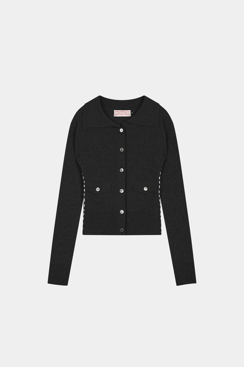 Andersson Bell - Cashmere Hand Stitched Rib Cardigan (Black) product image 5 | TRAB K-Fashion Australia
