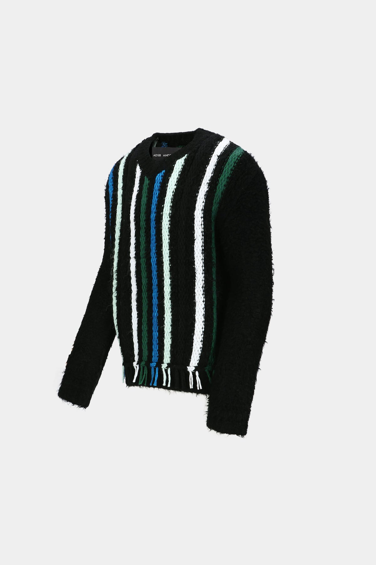 Andersson Bell - Unisex V-Neck Reverse Stripe Sweater (Black) product image 7 | TRAB K-Fashion Australia