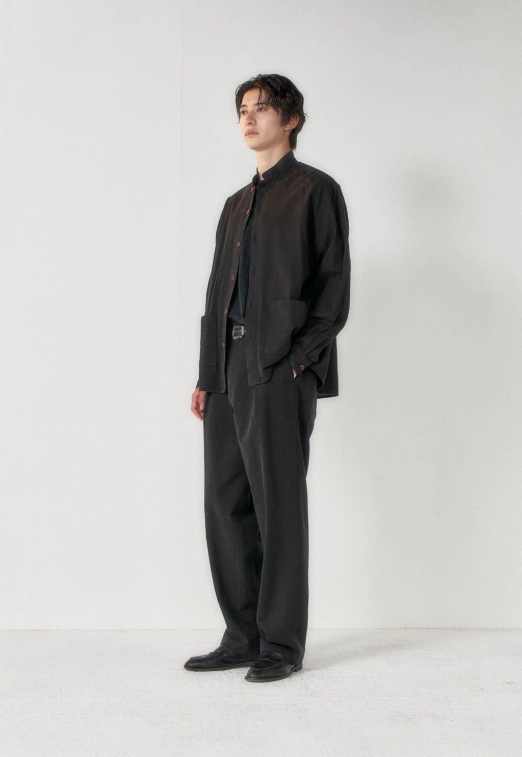 Art if acts - Linen Reverse One Tuck Pants (Black) product image 2 | TRAB K-Fashion Australia