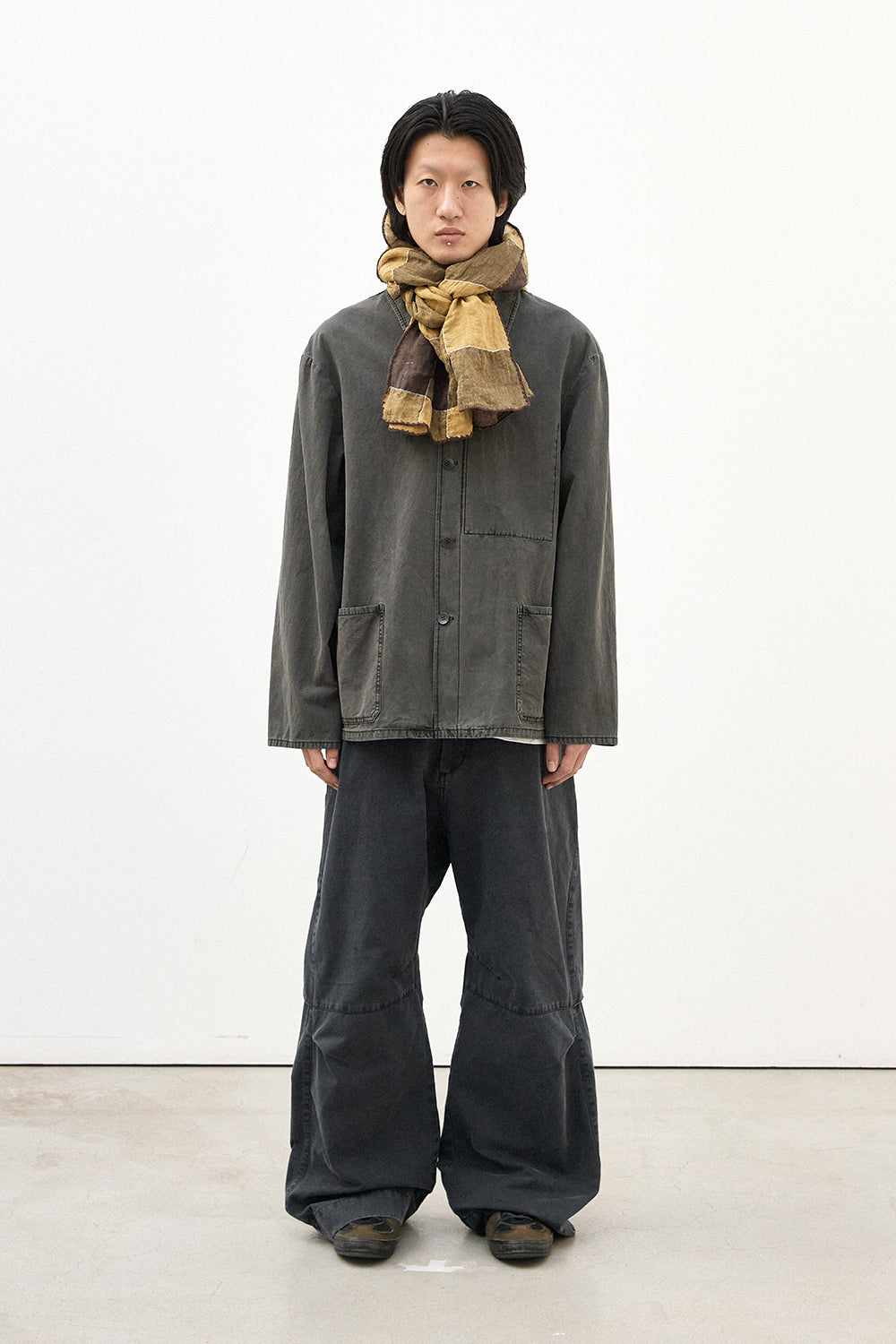 Hatchingroom - Check Scarf Linen (Brown/Yellow) product image 6 | TRAB K-Fashion Australia