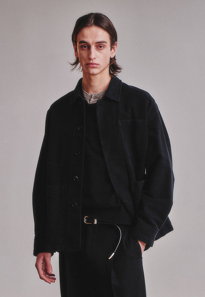 Art if acts - Washed Moleskin French Work Jacket (Faded Black) product image 2 | TRAB K-Fashion Australia