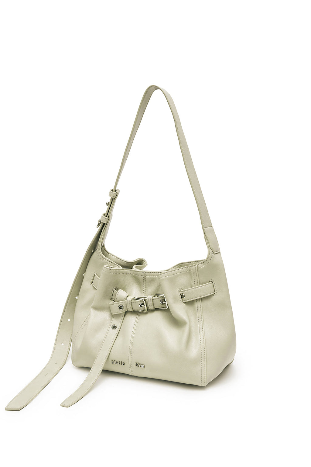 Matin Kim - Belted Volunn Small Bucket Bag (Ivory) product image 2 | TRAB K-Fashion Australia