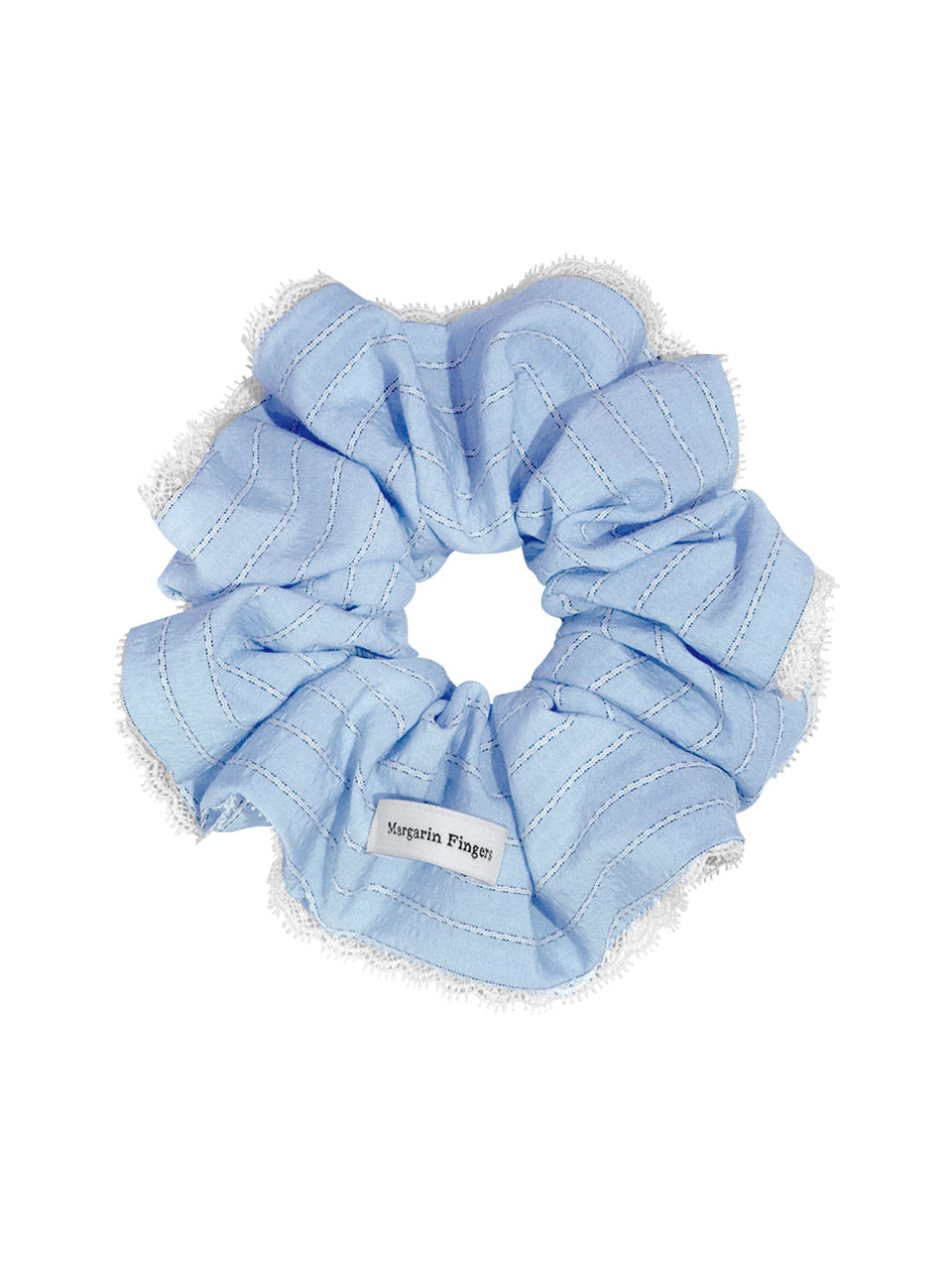 Margarin Fingers - Striped Lace Scrunch (Light Blue) product image 2 | TRAB K-Fashion Australia