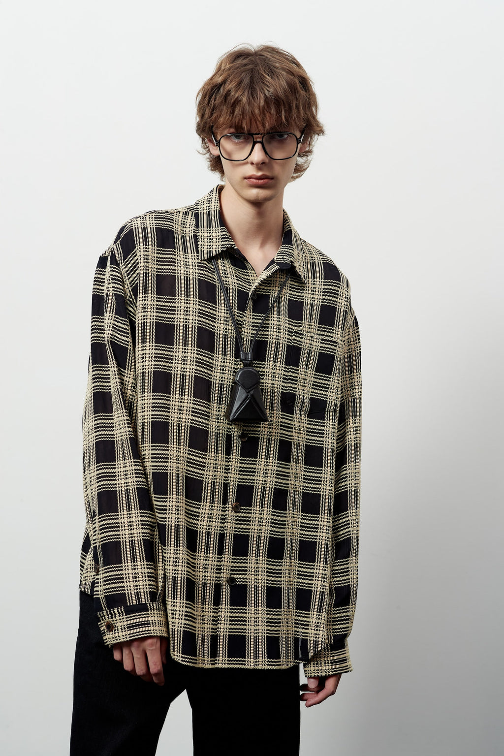 Stu - Weaved Check Shirt (Black) product image 12 | TRAB K-Fashion Australia