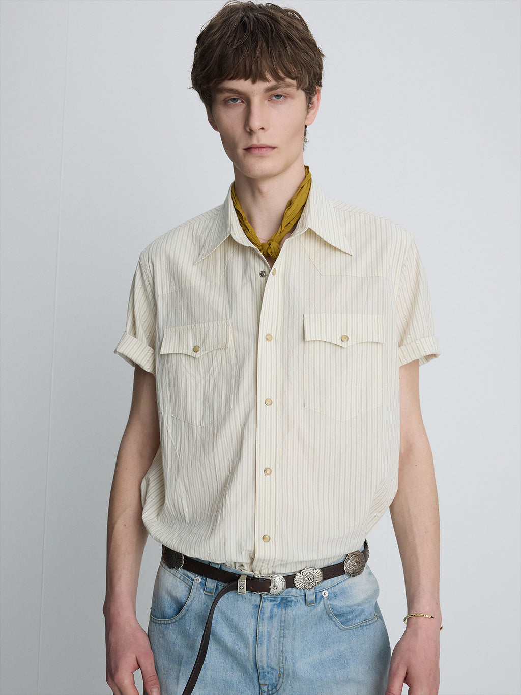 Tonywack - Striped Cotton Western Shirt (Ecru) product image 6 | TRAB K-Fashion Australia