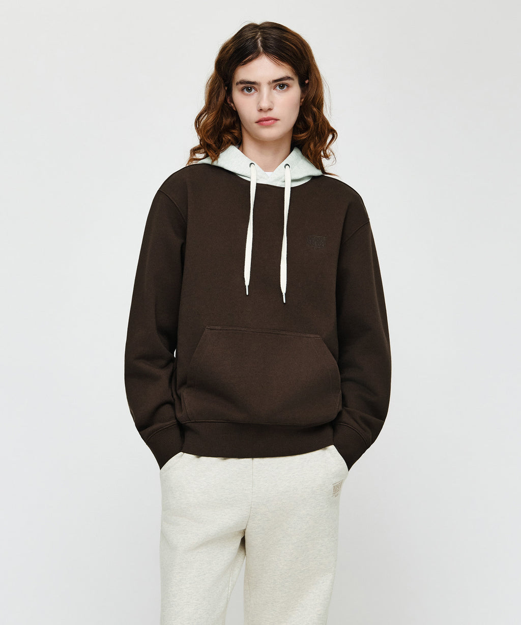 Marithe & Francois Girbaud - Small Classic Logo Embroidery Hoodie (Brown) product image 1 | TRAB K-Fashion Australia