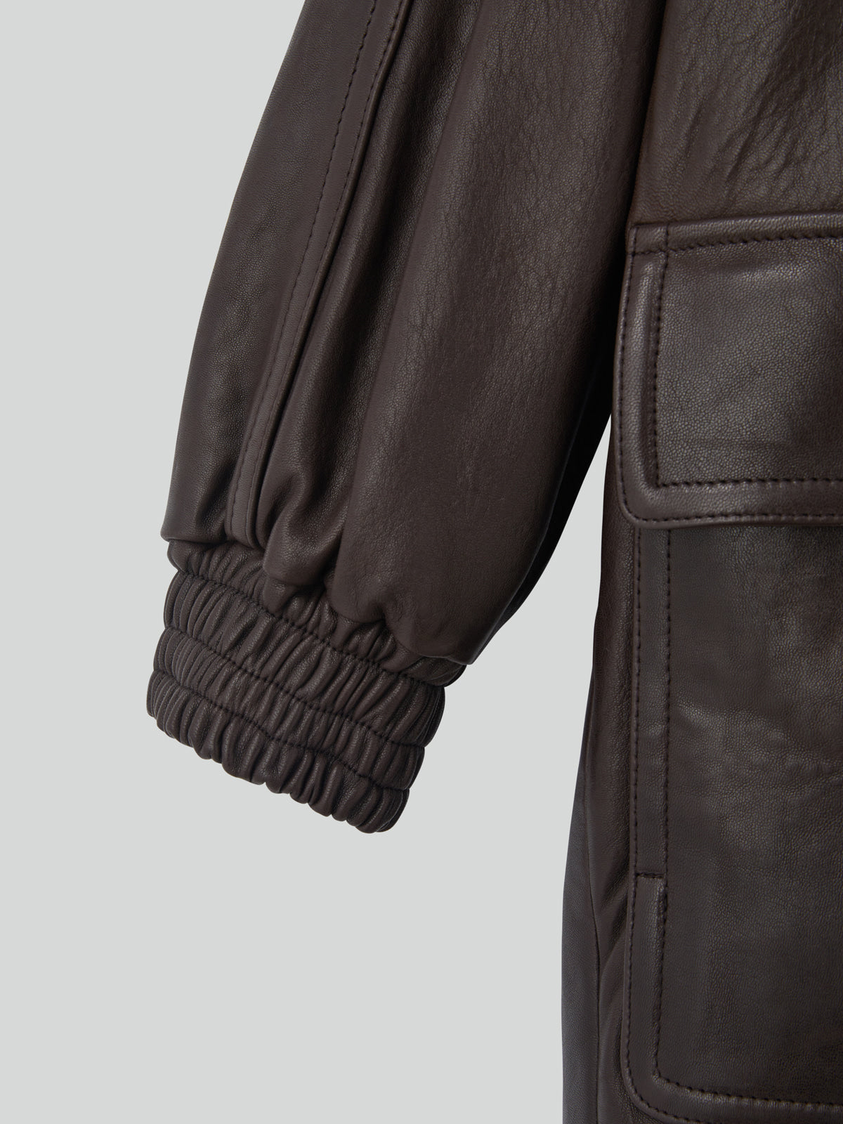 Recto - Oversized Leather Coat (Dark Brown) product image 14 | TRAB K-Fashion Australia