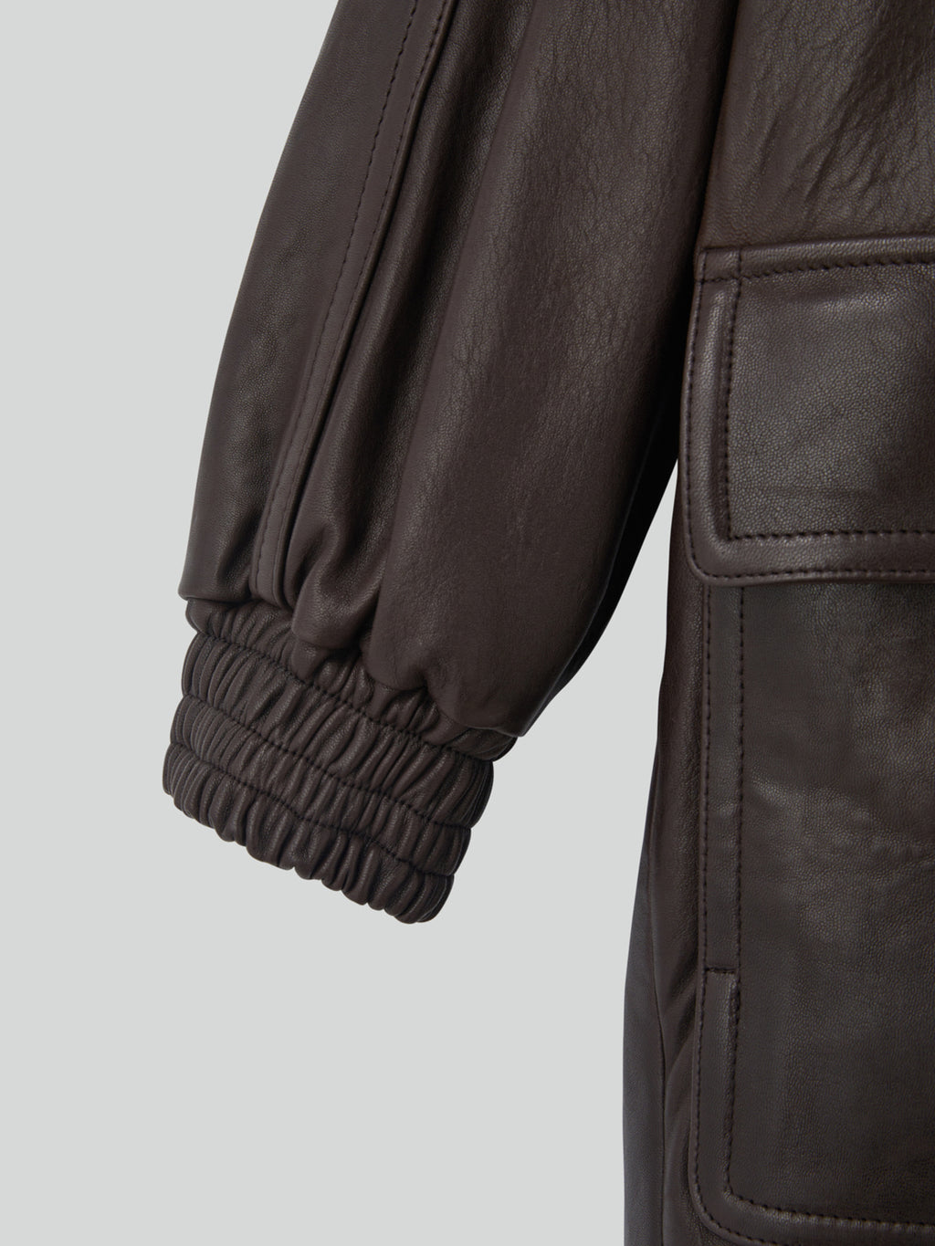 Recto - Oversized Leather Coat (Dark Brown) product image 13 | TRAB K-Fashion Australia
