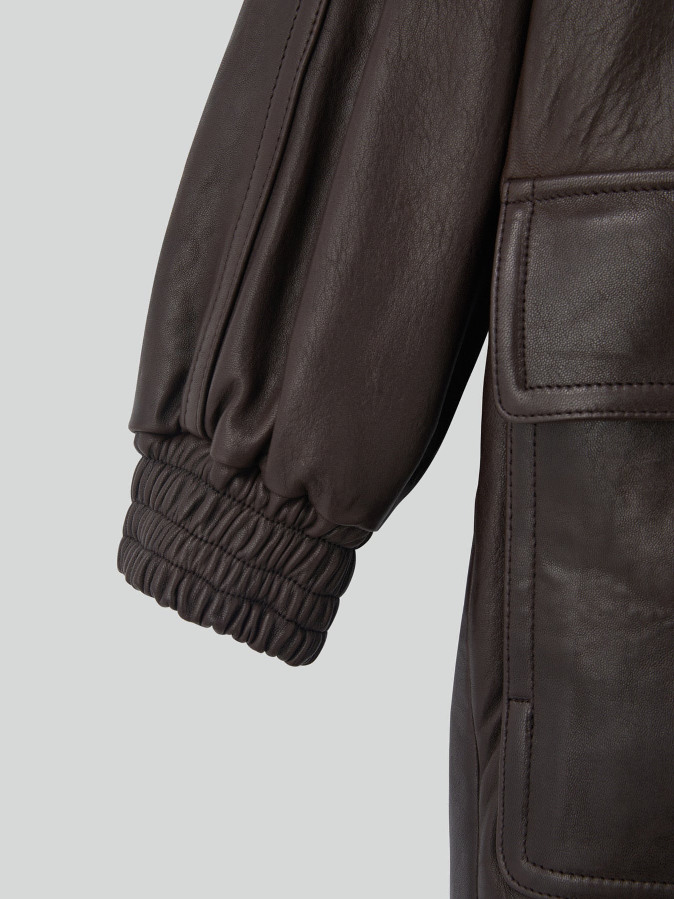 Recto - Oversized Leather Coat (Dark Brown) product image 13 | TRAB K-Fashion Australia