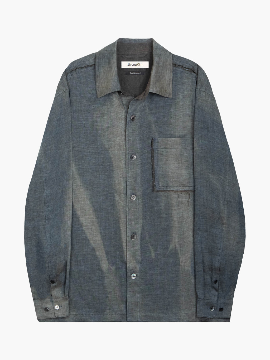 Jiyong Kim - Sun-Bleached Raw Edged Shirt (Green) product image 8 | TRAB K-Fashion Australia
