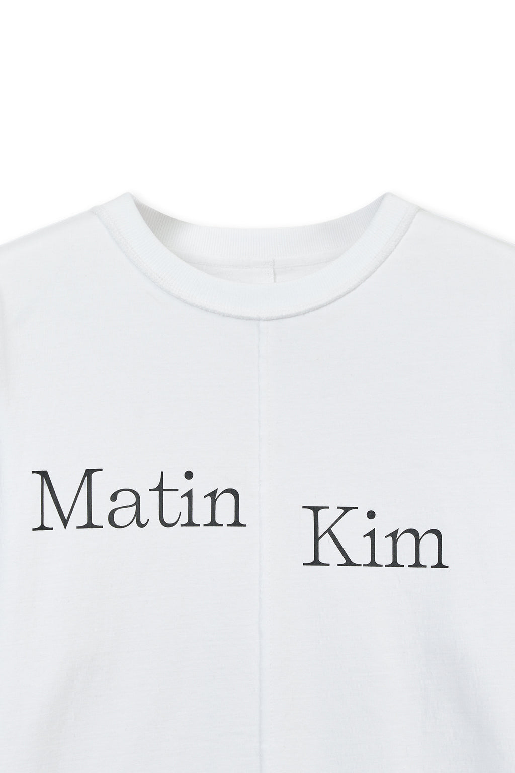 Matin Kim - Asymmetric Logo Top (White) product image 4 | TRAB K-Fashion Australia