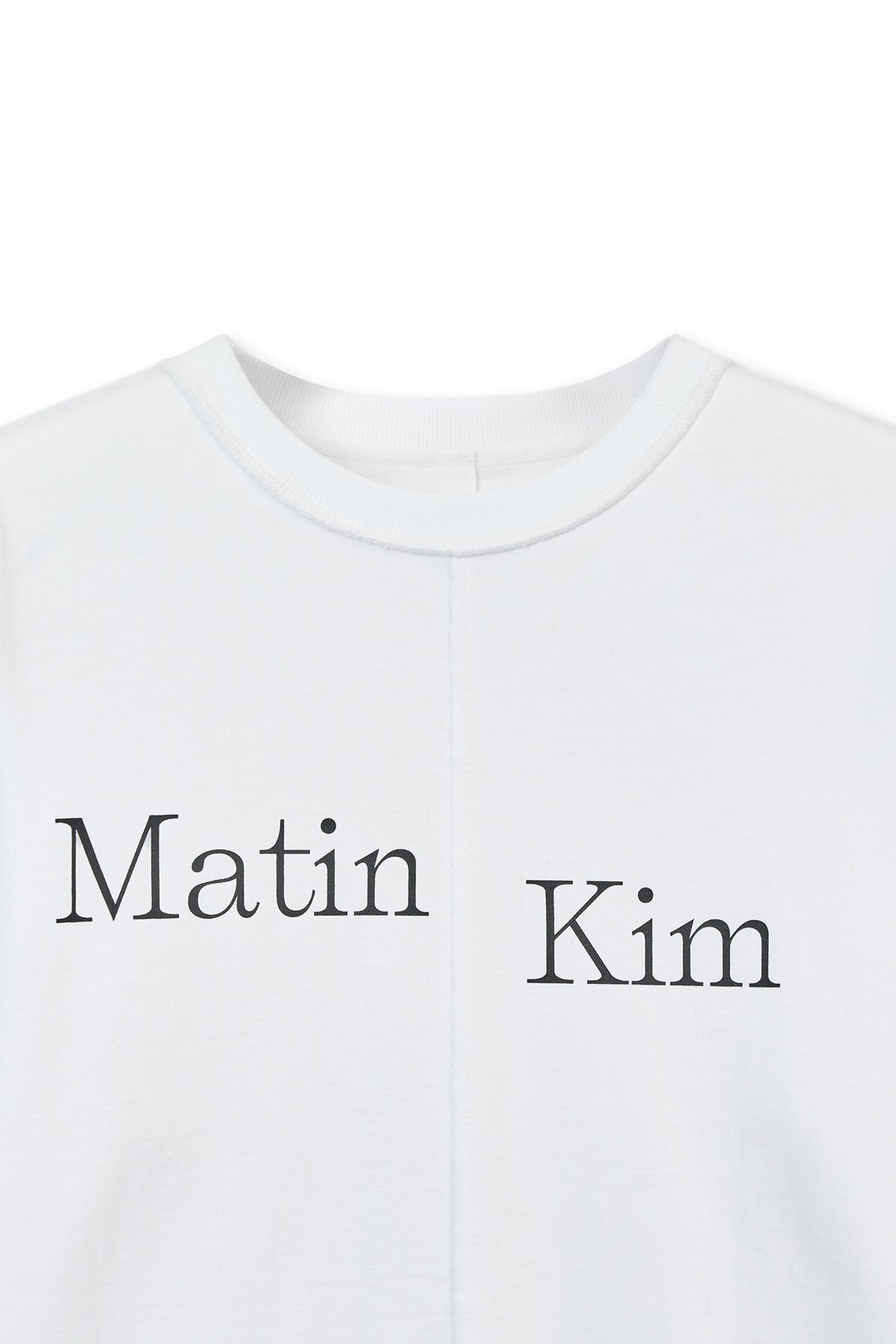 Matin Kim - Asymmetric Logo Top (White) product image 4 | TRAB K-Fashion Australia