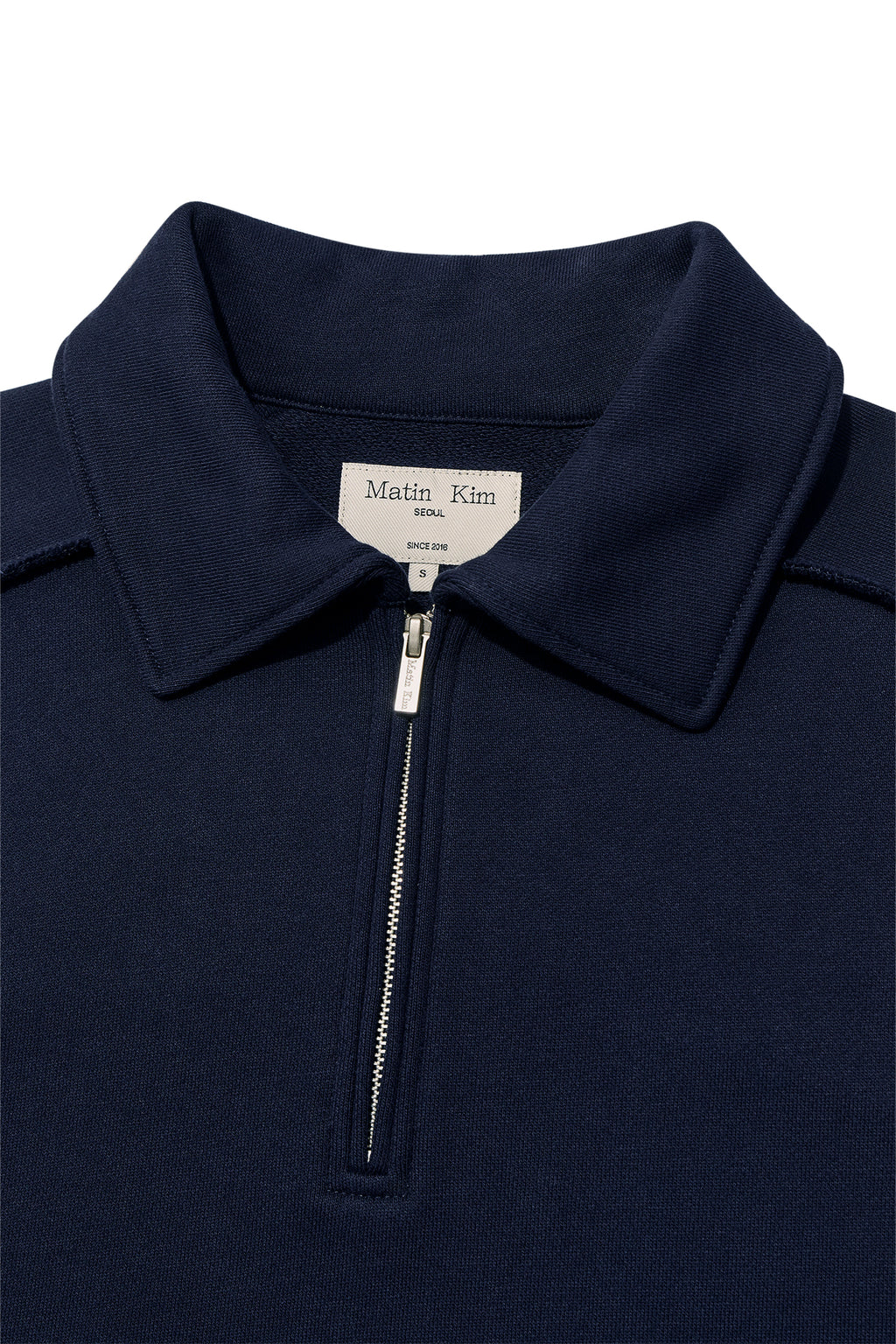Matin Kim - Back Logo Half Zip Sweatshirt (Navy) product image 3 | TRAB K-Fashion Australia