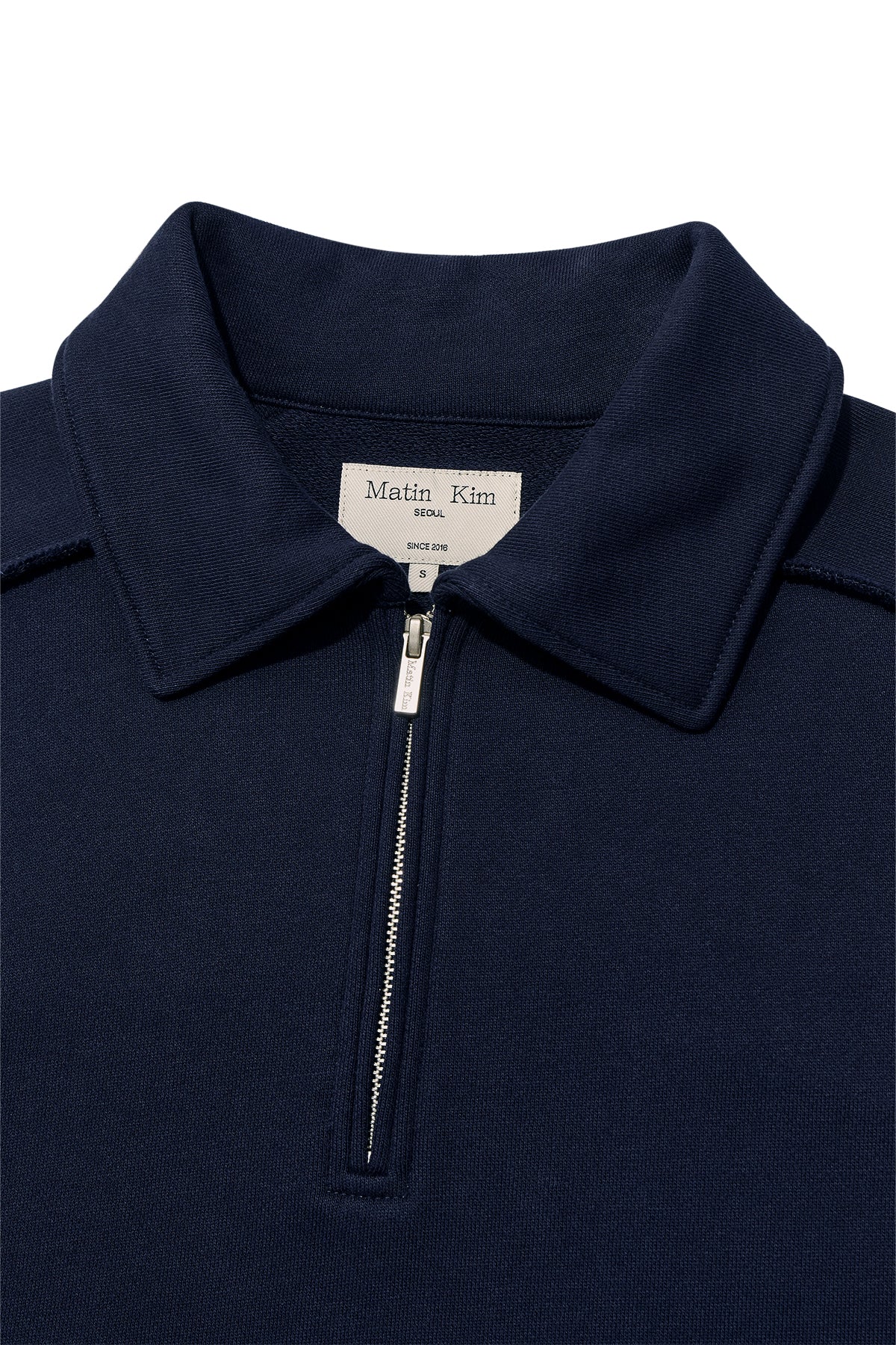 Matin Kim - Back Logo Half Zip Sweatshirt (Navy) product image 3 | TRAB K-Fashion Australia