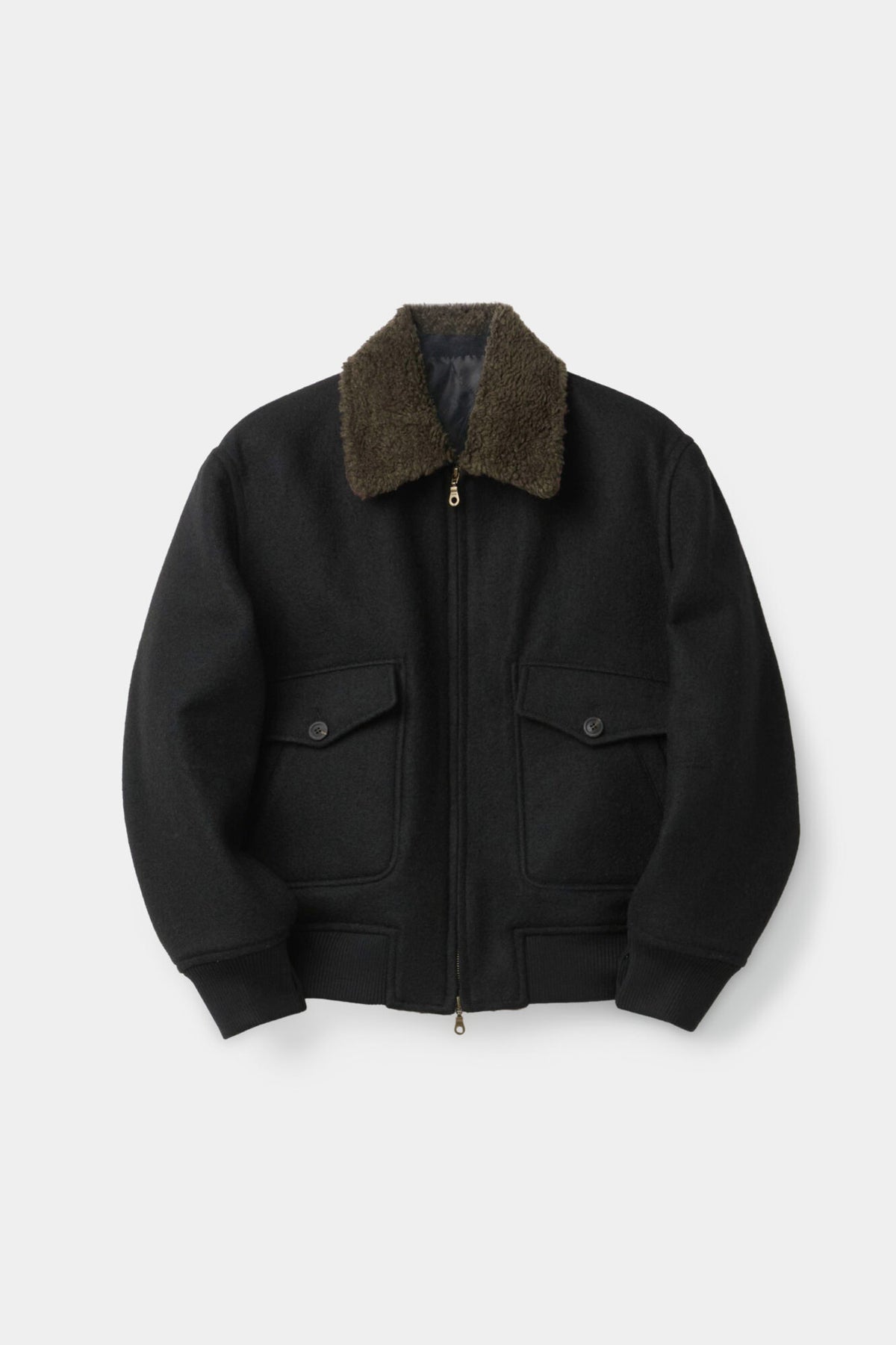 Coor - Broken Wool G-1 Bomber Jacket (Black) product image 1 | TRAB K-Fashion Australia