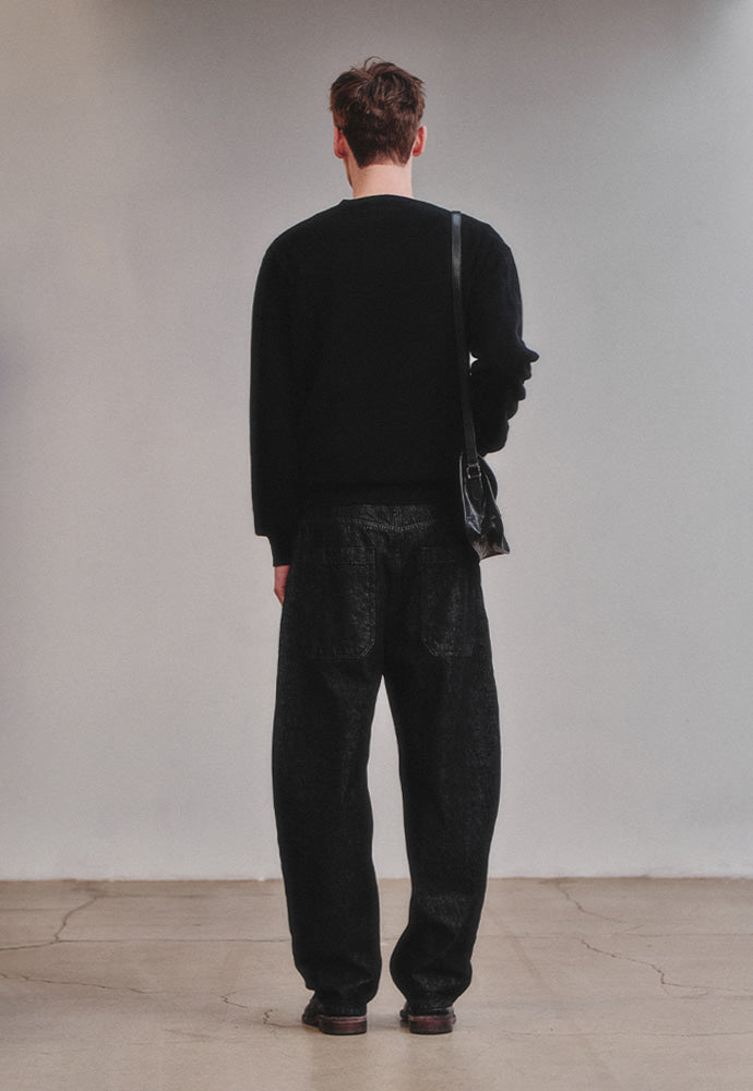 Art if acts - One Tuck Curve Denim Pants (Washed Black) product image 4 | TRAB K-Fashion Australia