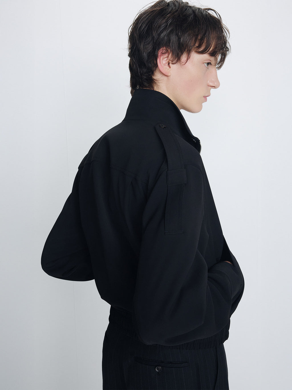 Tonywack - Stand Collar Epaulette Blouson (Black) product image 7 | TRAB K-Fashion Australia
