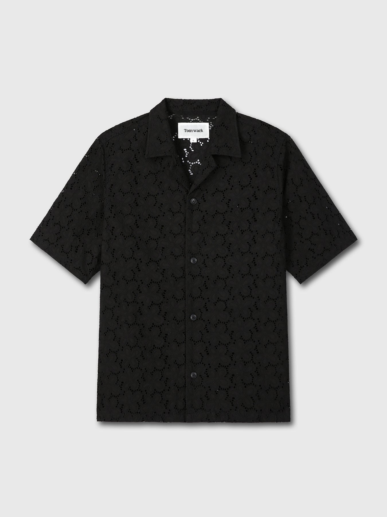 Tonywack - Crocheted Cotton Lace Shirt (Black) product image 7 | TRAB K-Fashion Australia
