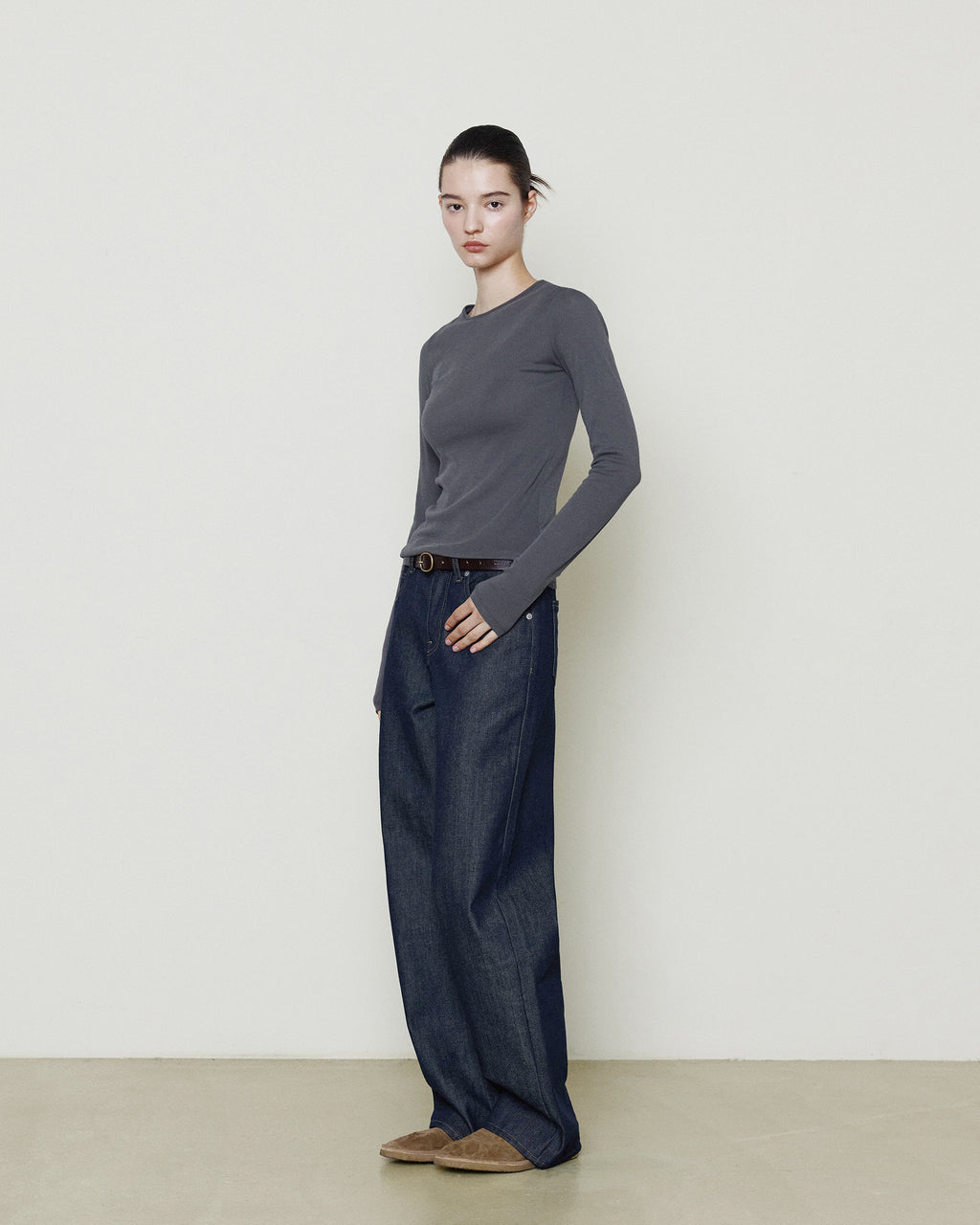 Brownyard - Low Rise Wide Denim (Indigo) product image 3 | TRAB K-Fashion Australia