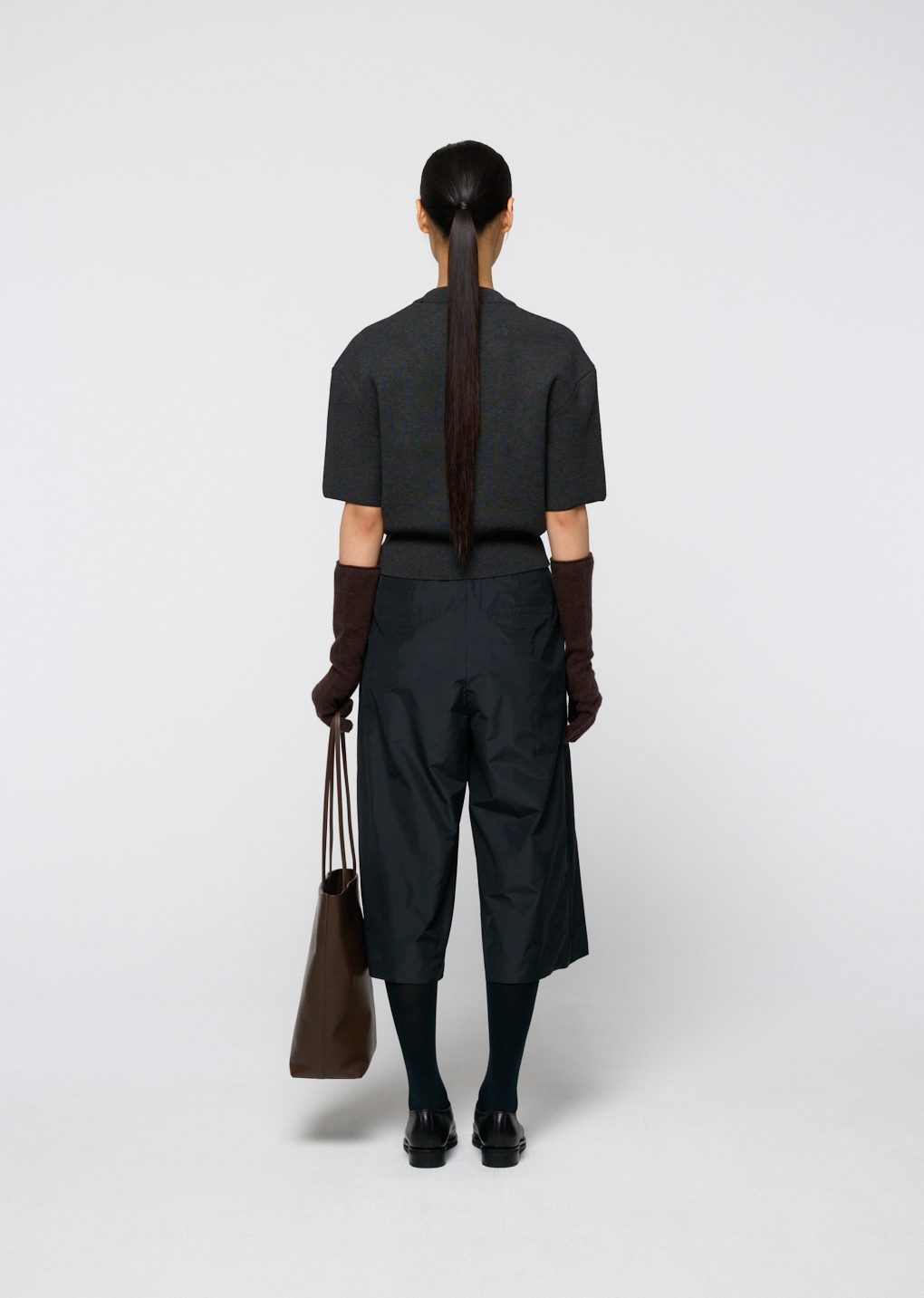 Amomento - Rounded half knit top (Charcoal) product image 4 | TRAB K-Fashion Australia