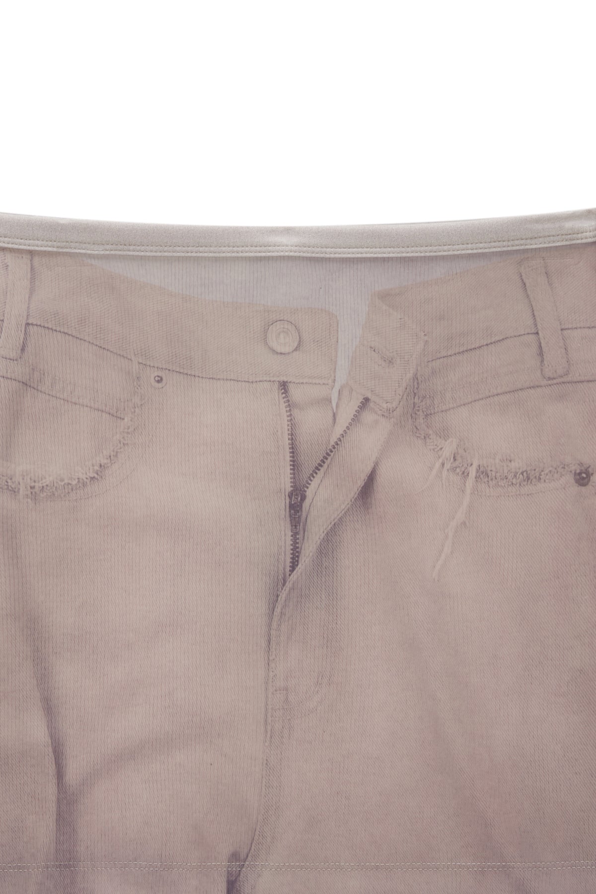 Matin Kim - Denim Printed Jersey Mini Skirt (Beige) product image 3 | TRAB K-Fashion Australia