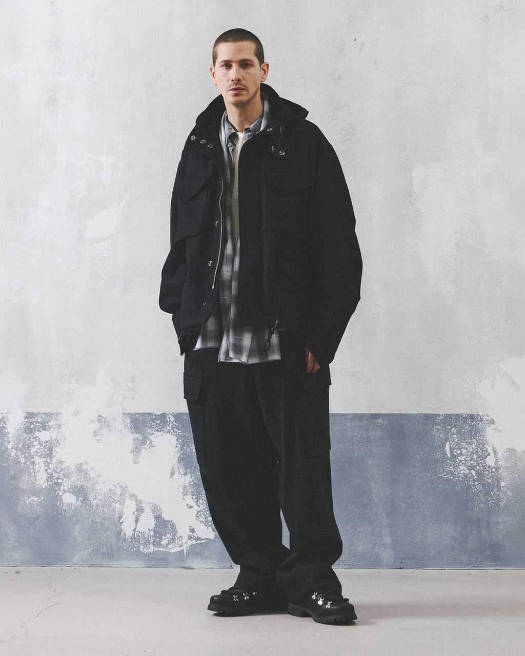 Eastlogue - Mil Field Jacket (D.navy Melton Wool) product image 1 | TRAB K-Fashion Australia