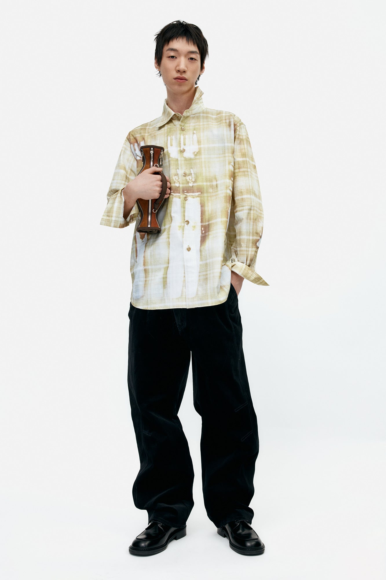 Andersson Bell - Trompe L'oeil Printed Check Shirts (Yellow) product image 2 | TRAB K-Fashion Australia