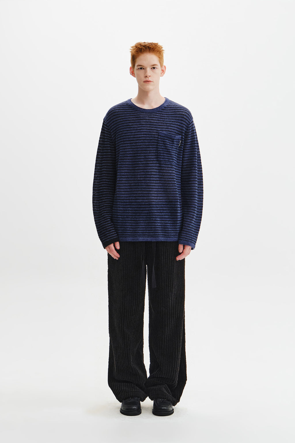 Matin Kim - Multi Stripe Alpaca Blended Knit Pullover (Blue) product image 7 | TRAB K-Fashion Australia