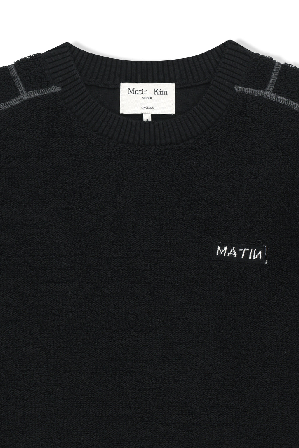 Matin Kim - Boucle Texture Knit Pullover (Black) product image 3 | TRAB K-Fashion Australia