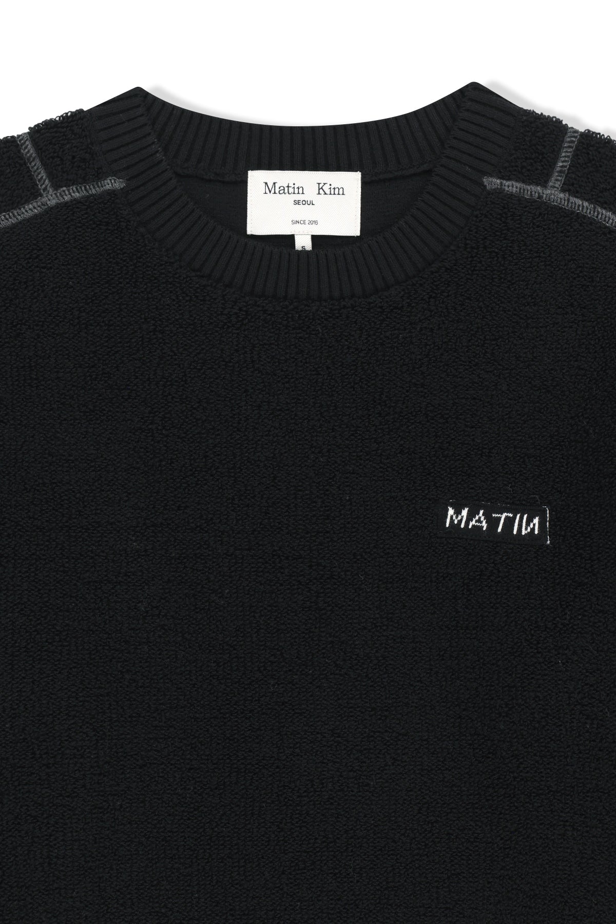 Matin Kim - Boucle Texture Knit Pullover (Black) product image 3 | TRAB K-Fashion Australia
