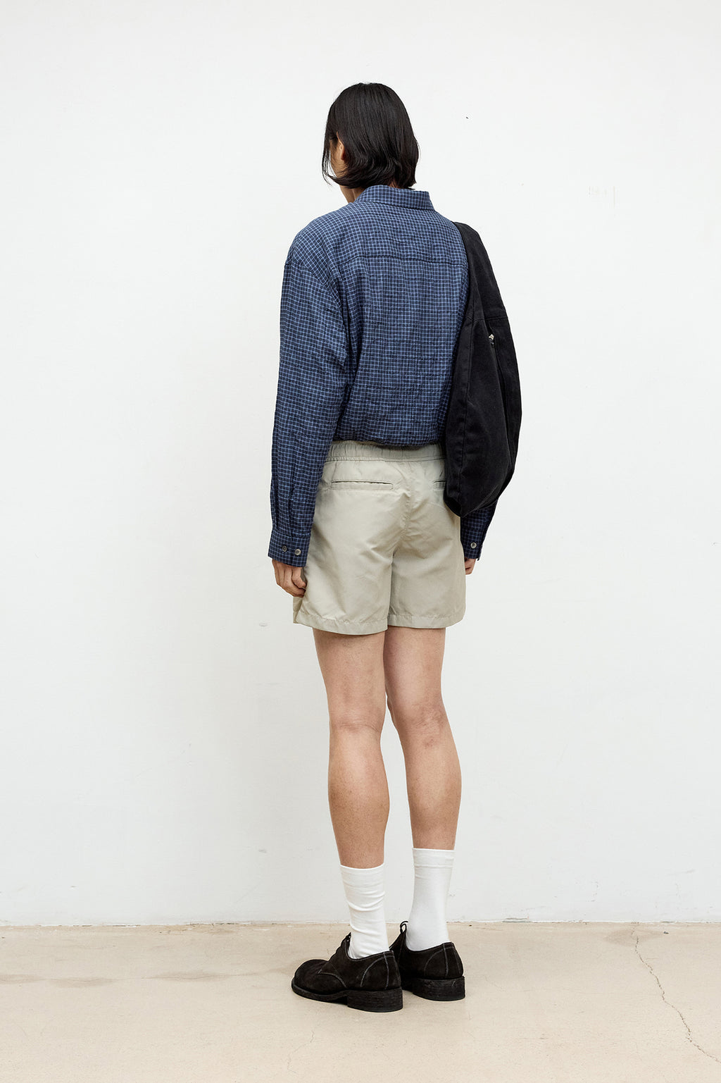 Coor - Wrinkle Sheer Check Shirt (Navy) product image 4 | TRAB K-Fashion Australia