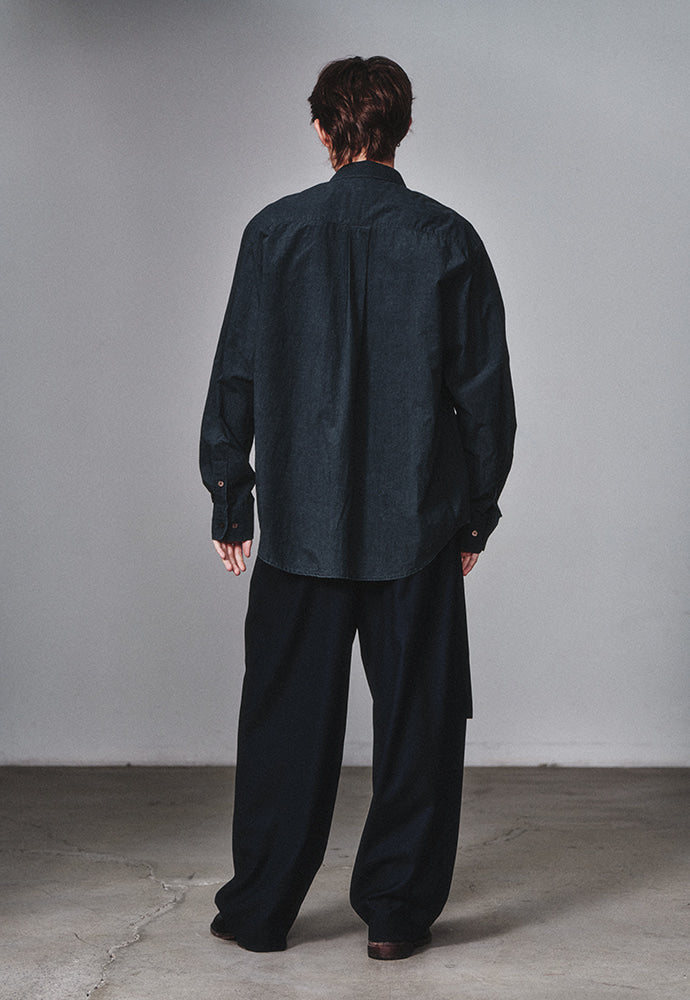 Art if acts - Belted Wool Side Two Tuck Pants (Navy) product image 3 | TRAB K-Fashion Australia