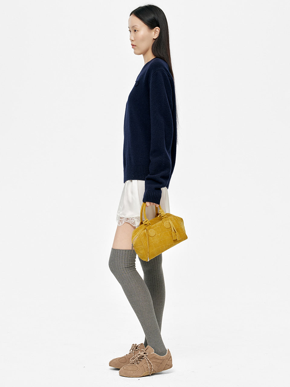Marge Sherwood - Soft Bowling (Mustard Croc-Effect Suede) product image 3 | TRAB K-Fashion Australia