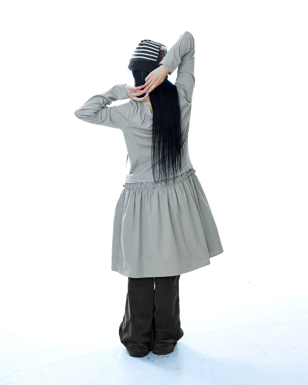 Coyseio - 2way Shirring One Piece (Light Khaki) product image 7 | TRAB K-Fashion Australia