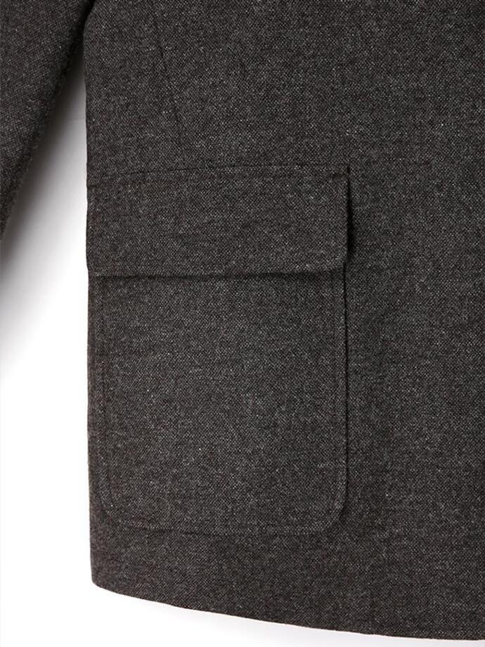 Art if acts - Leather Collar Wool Blazer_Japanese Fabric (Charcoal) product image 16 | TRAB K-Fashion Australia